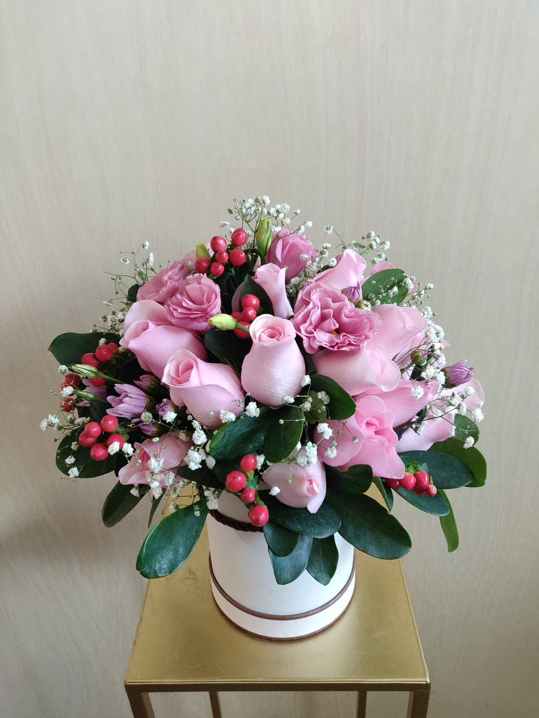 FB16 粉紅色玫瑰花盒