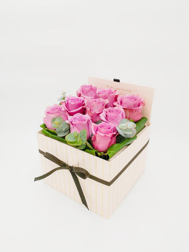 FB12 9枝肯亞玫瑰花盒